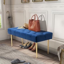 Nattu Velvet Ottoman Bench